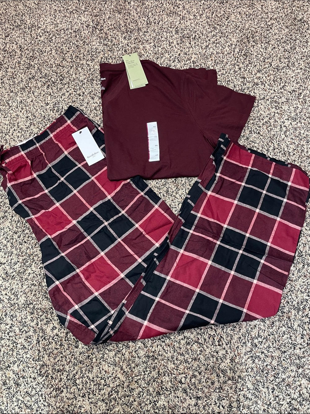 Goodfellow & Co. Lounge Pajama Set Plaid Pants With Tee Shirt Mens XXL | NWT